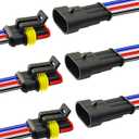 14 AWG 3 Pin Waterproof Connector, 3 Wire Automotive Waterproof Electrical Connectors, 14 Gauge Male and Female Way Connectors Harness 12V Quick Connect for Car Truck Boat Motorcycle -3 Pack