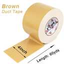 BOMEI PACK 4" Tan Brown Duct Tape Wide Roll, 4 Inch x 60 Yards, Industrial Grade, Heavy Duty, Waterproof and UV Resistant, Residue Free for Repairing