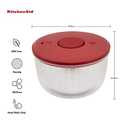 KitchenAid Universal Salad Spinner with Removable, Colander and One Handed Pump Mechanism, Large Bowl Nests and Features Non Slip Base, 7.43 Quart, Empire Red