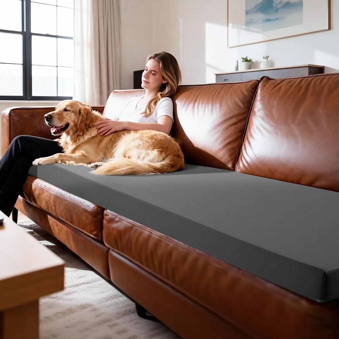 HOMBYS 3 Inch Foam Sofa Topper Pad, Foam Couch Top Pad with Removable Washable Cover, Couch Cushion for Enhanced Comfort & Furniture Protection(71 * 27.5 * 3in)