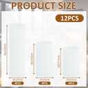12-Pack White Pillar Candles Bulk Set - 2x3, 2x4, 2x6 Inch Unscented Dripless Pillar Candles for Weddings, Home Decor & Centerpieces - Clean Burning Smokeless Decorative Candles