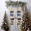 Christmas Card Holder with Over Door Hooks 23.62 Inches Christmas Metal Hanging Picture Display Decorative Wall Photo Display for Window Xmas Tree Decorations Ornament