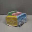 Bento Snack Box Containers for Adults Kids, 4 Pack Lunchable Meal Prep Containers Reusable, Stackable Bento Lunch Box, Food Storage Prep Containers with Lids and 4 Sauce Cups, Pastel Color, Clear Lid