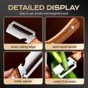 MultiFunctional Vegetable Peeler for KitchenMultifunctional Vegetable Peeler with Wooden Handle and Bottle Opener2-in-1 Stainless Steel Kitchen Tool for Fruit Apple Potato Pumpkin Papaya (1)