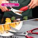 Heavy duty kitchen scissors 2-pack,High Stainless Steel sharp blade,Dishwasher safe meat scissors Cooking shear for Chicken Fish Meat Color RED