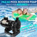 PB4-60 Booster Pump, 3/4 HP Pool Cleaner Booster Pump Replacement for Polaris PB4-60, Compatible with Polaris 180 280 380 480 Pool Cleaners, 115V/230V Dual Voltage, 60Hz