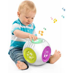 Bilingual Educational Toy for 1 Year Old Boy Girl, Musical Learning Cube Baby Toy 6-9-12-18 Month, Birthday Gift for 1 Year Old Boy Toy, Christmas Toy for 1+ Year Old Girl Gifts