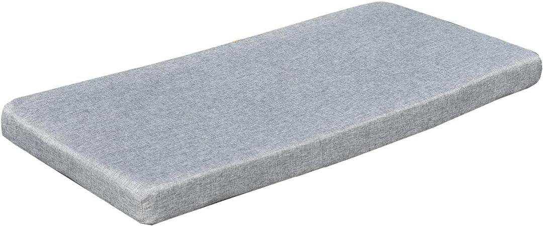 Bay Window Seat Cushions Indoor Furniture 48x14 Inch No Slip Washable Kitchen Dining Bench Cushion with Zipper, Light Grey