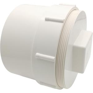 6 Inch Sewer Cleanout Cap with Plug Pipe Fitting,PVC Cap for Garden, RV and More Drainage Piping Systems, PVC DWV Flush Sewer Cleanout Cover and Coupling Adapter