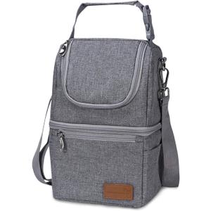 Momcozy Insulated Baby Bottle Bag, Multi-Function Breastmilk Cooler Bag, Fit as Wine Carrier or for Milk Bottles Like Dr. Brown, Comotomo, Philips, Nuk, Lansinoh, etc. (Grey)