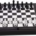 Glass Chess Set Game, 2 Extra Queens, with 13.2" Leather Storage Box and Chessboard,Board Game for Kids and Adults