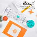 Paper Trimmer Craft Paper Cutter: 4 Style Multi-Function Scrapbooking Tool with Dial Blades of Straight,Wave,Dotted,Perforated,Creasing for Cutting Paper,Coupons,Photos,Postcards,Scrapbook,Card (Green)