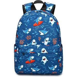 CAMTOP Preschool Backpack for Kids Boys Toddler Backpack Kindergarten School Bookbags (Cute Shark-Navy)
