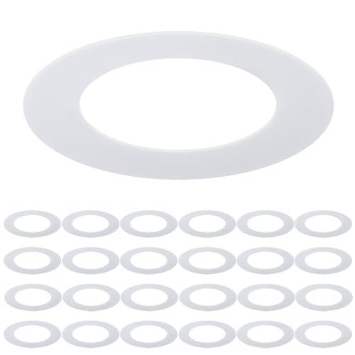 24 Pack Goof Rings for 4 Inch Recessed Lights, Outer Diameter 6.5”, Inner Diameter 4.13”, Matte White Recessed Lighting Trims for Down Light, Durable Plastic Design, Flush Mount