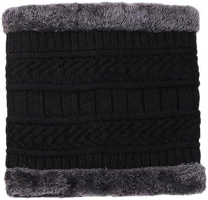 Hgvcfcv Winter Men's Women's Thick Beanie Knitted Hat Winter Hat Beanie Women's Wool Scarf Hat