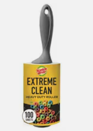 Scotch-Brite Extreme Clean Lint Roller, 50% Stickier*, Heavy Duty for Removing Debris and Pet Hair on Clothes, Furniture, Cars, Offices & More, 1 Pack, 200 Adhesive Sheets Total