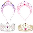Melissa & Doug Dress-Up Tiaras Play Set for Kids (4-Piece)  Pretend Princess Crowns for Costume Role Play  Preschool Jewelry Toys for Girls Ages 3+