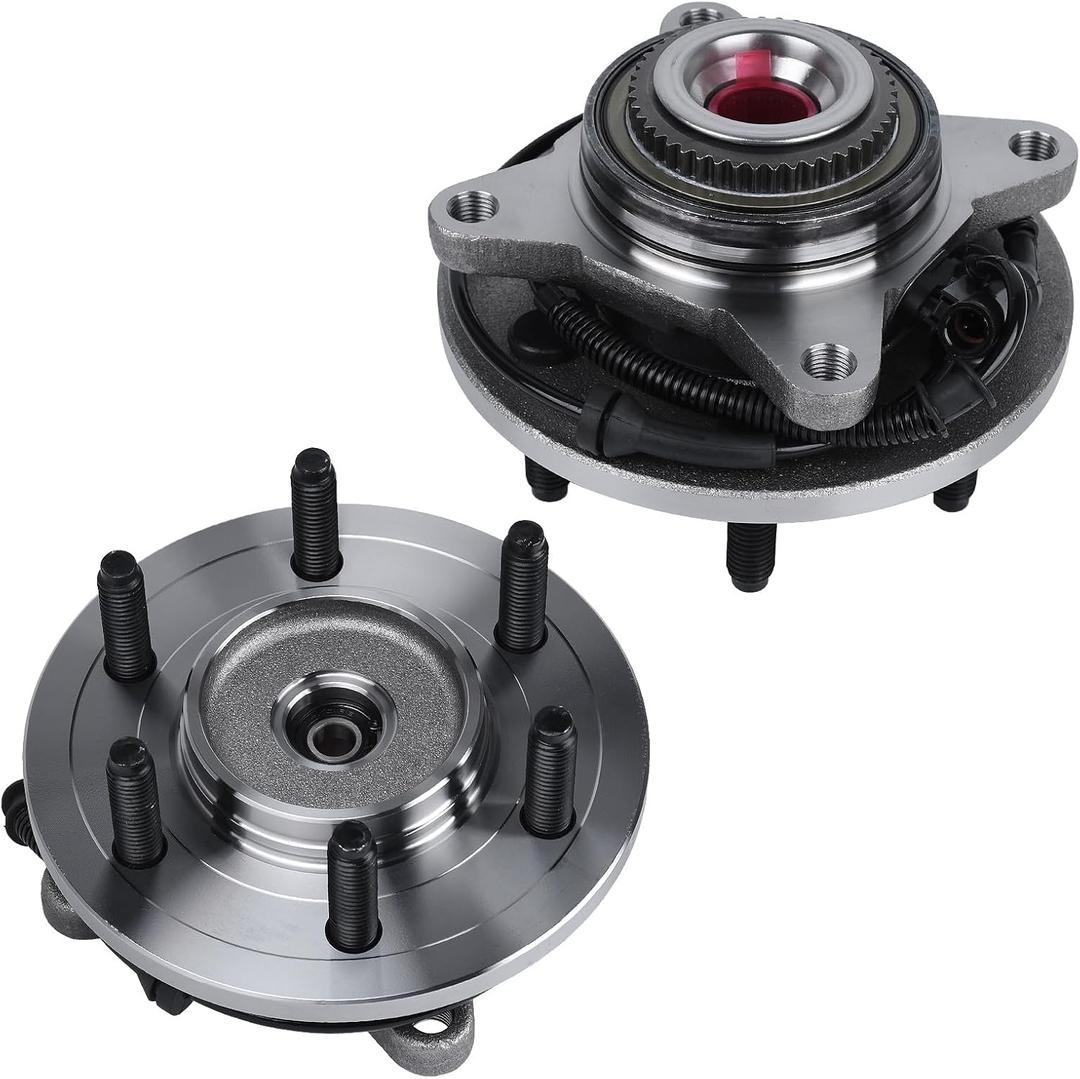 Autoround 515046 [2-Pack, 4x4] Front Wheel Hub and Bearing Assembly Compatible with 2004 2005 Ford F-150 4WD, Both Driver Passenger Side, 6 Lug w/ABS