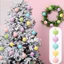 Gejoy 30 Pcs Mini Pastel Christmas Candy Balls 1.57'' Small Pastel Christmas Bulbs Ornaments Shatterproof Macaron Xmas Tree Balls Candy Land Hanging Ornaments Pink Yellow Blue Rainbow Xmas Tree Decor (Glossy)