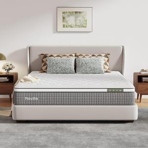 Novilla 12 Inch King Mattress,Hybrid Mattress King Size with Silky Cool Fabric, Gel Memory Foam & Pocketed Coils for Motion Isolation & Refreshing Cool Nights CertiPUR-US Certified Mattresses in a Box