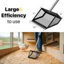 Chicken Poop Scooper, 10" Large Chicken Poop Scooper Head for Sand, 62-inch Long Handle Chicken Droppings Scoop Rake for Chicken Coop, Chicken Coop Accessories Tool for Clean