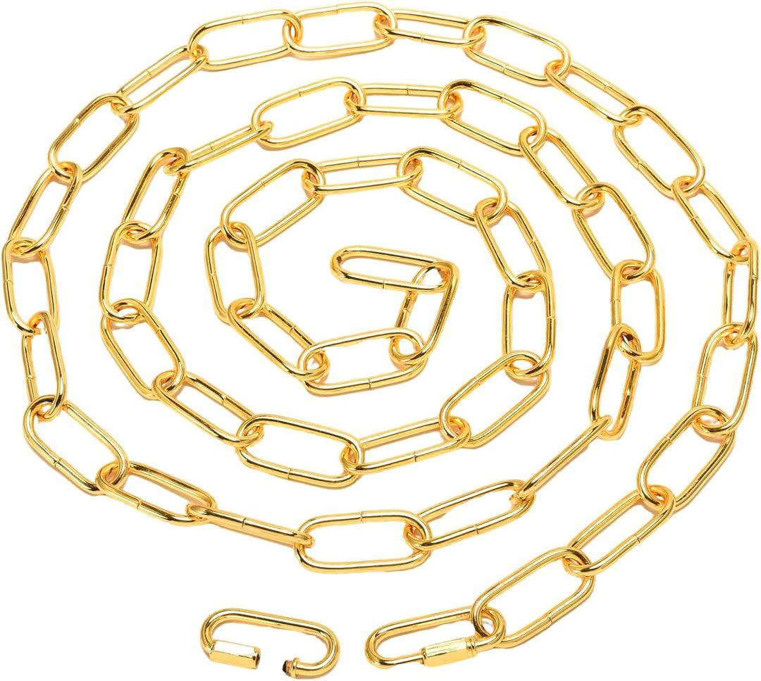 Chandelier Chain 6/10/15 Feet SANGLE SOPFFY Light Fixture Chain for Chandelier or Swag Light Fixtures (Gold, 10FT)