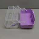 10.6in 3-Layer Multipurpose Storage Box Art Craft Organizer Storage Box Kids Clear Plastic Portable Storage Box/Tool Box with Handle for Sewing,Cosmetic,Medicine,Nail,Hair Accessories (purple)
