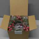 4PCS 8" Small Christmas Candle Rings Mini Wreaths for Cabinets with Red Berries Pinecones Pine Needles Xmas Decor for Pillars Front Door Window Christmas Table Centerpieces (No Red Ribbon)