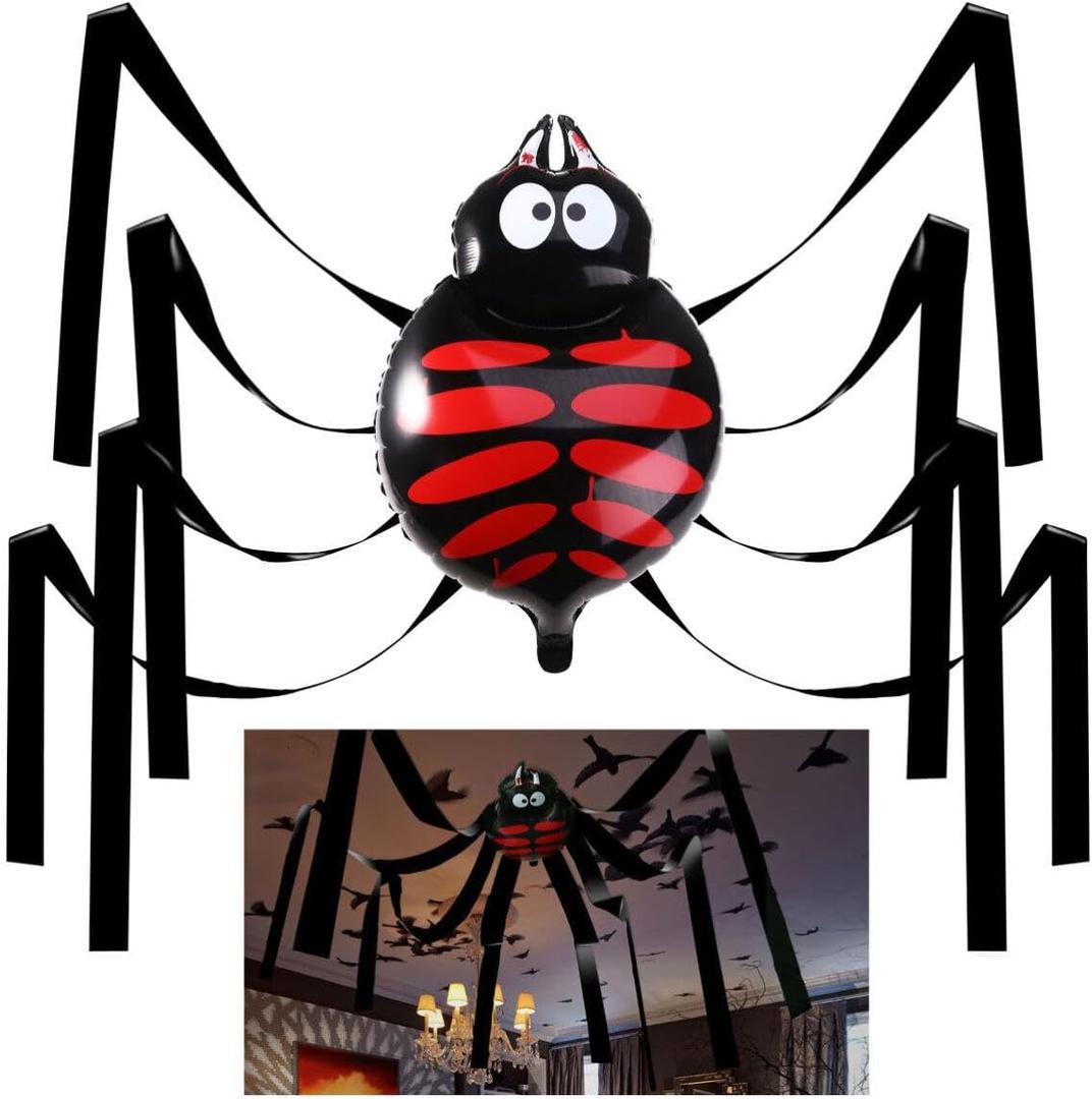 Unomor Halloween Decorations Hanging Spider with Balloon for Halloween Party or Haunted House Decorations  20 Feet