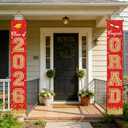 2 x Congrats Grad Banner - Red Graduation Banner Class of 2026 - Congratulations Banner for Graduation Decorations 2026 - Class of 2026 Banner for Graduation Party Decorations Supplies