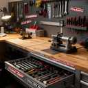 4 x 2026 New 12 Pack of Magnetic Tool Label,General Tool Box Organize Accessories, 3D-Printed Tool Box Labels, Reusable Tags for Steel Toolboxes, Carts, Drawers, and Cabinets (Black)