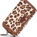 Montana West xWrangler Wallet Women Minimalist Wristlet Wallet for Women RFID Blocking Clutch Purse Large Capacity Credit Card Holder Gifts for Women (Angel Leopard)