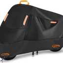 300D Heavy Duty Small Motorcycle Cover, Seceles All Season Durable Waterproof Outdoor Protection Scooter Cover with Lock-Holes Storage Bag Fits up to 72 inch Bike (M: 72" x 33" x 39")