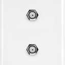 ENERLITES Coax Wall Plate, 2-Port, F-Type F81 Coupler Connector for Coaxial Television Cable, 1-Gang 4.50" x 2.76",6621-W, White