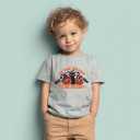 Halloween Shirts for Toddler Boys Girls Kids 2-8 Years, Unisex Pumpkin Ghost Bat Soft Cotton Short Sleeve Tee (Gray)