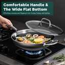 Wok Pan, 13-Inch Stainless Steel Woks & Stir-Fry Pans Nonstick, Wok Pan with Lid for Induction, HybridElectric, Gas, Halogen, All Stoves, Professional PFOA Free Cookware, Dishwasher & Fast Heat