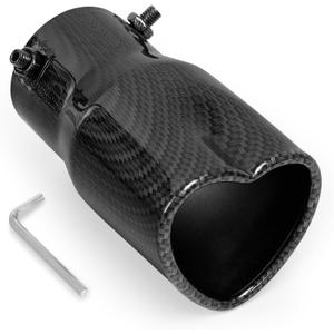 Heart Exhaust Tip 2.5" Inlet, Adjustable Stainless Steel Exhaust Pipe, Modified Exhaust Tail Pipe Universal for Most Car(Carbon Fiber Printing)