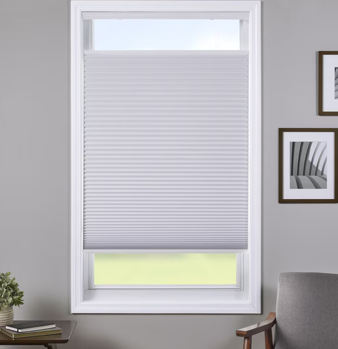 No Drill Top Down Bottom Up Light Filtering Cellular Shades White, 21x72
