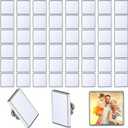 Jexine 50 Pcs Sublimation Blank Pins DIY Button Badge Kit Sublimation Silver Blank Aluminum Sheet with Butterfly Pin Backs for DIY Craft Lapel Jewelry Making Supplies (Square)