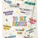 Best Friend Birthday Gifts for Women, Bestie Gift for Women, Best Friends Blanket, Friendship Gifts for Woman, Bestie Birthday Gift for Woman, Yellow Throw Blanket 80x60 Inches