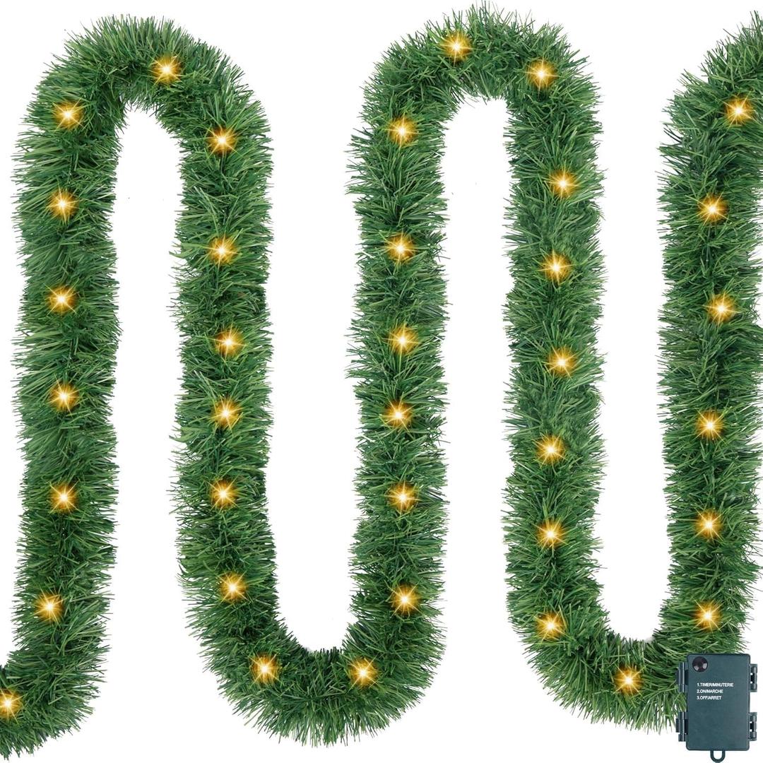 Artificial Christmas Garland, Soft Pine Xmas Garland, Christmas Collection, 15 Feet Christmas Greenery Garland Festive Home Decor for Indoor or Outdoor Use