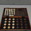 2 in 1 Magnetic Chess Set & Checkers Board Game, 15" Wooden Folding Chess Board with 2 Extra Queens, Portable Travel Chess Set with Pieces Storage Slots, Beginner Chess Board Game for Adults & Kids