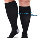 Doctor's Select 1Pair Plus Size Compression Socks Wide Calf - Up to 6XL | 20-30 mmHg Extra Wide Calf Compression Socks Women | Black