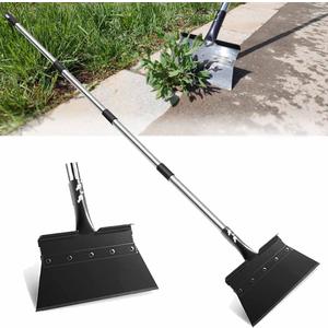 Multifunctional Garden Flat Shovel with 67" Adjustable Long Handle,Heavy Duty Floor Scraper and Metal Weeding Tool for Lawn Edging, Digging, Moss and Ice Removal