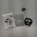 USB C Wired Earphones with Microphone & Volume Control, Type-C in-Ear Headphones with Portable Pouch & Noise Isolating Stereo Sound for Samsung, Google Pixel, iPad Pro, Laptop, Tablet (Black)