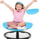 Sensory Spinning Chair for Kids,Autism Kids Swivel Chair, Sit and Spin Toy Training Body Coordination, Metal Base Non Slip Safer (Blue)