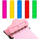 Eersida Mushroom Discbound Hole Punch 4 Holes Discbound Hole Puncher with 55 Pcs Binder Discs Expansion Discs Pink Hole Puncher for DIY Notebooks and Planners