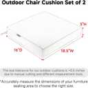 Favoyard Patio Chair Cushions 18.5 x 16 x 3 Inch Waterproof Outdoor Seat Cushions for Patio Furniture 3-Year Color Fastness Garden Sofa Couch Chair Pads with Handle & Adjustable Straps Set of 2, Beige