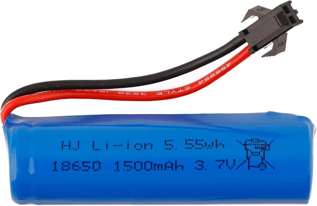 SWARK 3.7V 1500mAh 18650 Rechargeable Li-ion Battery SM-2P Joint with USB Charger for Rc Remote Control Car Toys