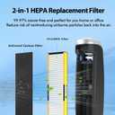 FLT5000 Filter-C True HEPA Replacement Filter for Guardian AC5000E AC5000 Air Purifier Compatible with AC5250PT, AC5350B, AC5350W, AC5350BCA, AC5300B Air Cleaner, 2 Pack HEPA + 4 Pre-Filters
